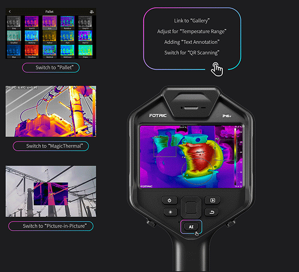 FOTRIC 348A Advanced Thermal Imager 640 x 480 Resolution 30Hz with 5-inch TouchScreen and 13MP Digital Camera