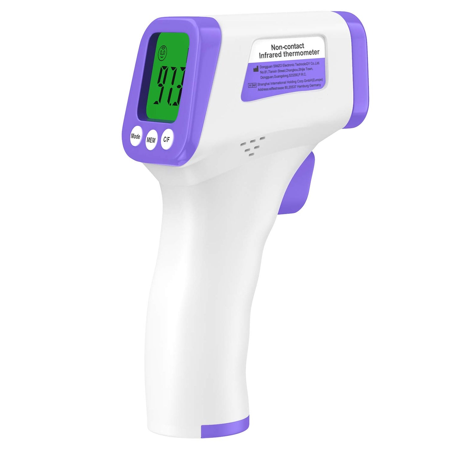 FDA 510K Cleared Non-Contact Infrared FeverScan Forehead Thermometer Simzo HW-F7