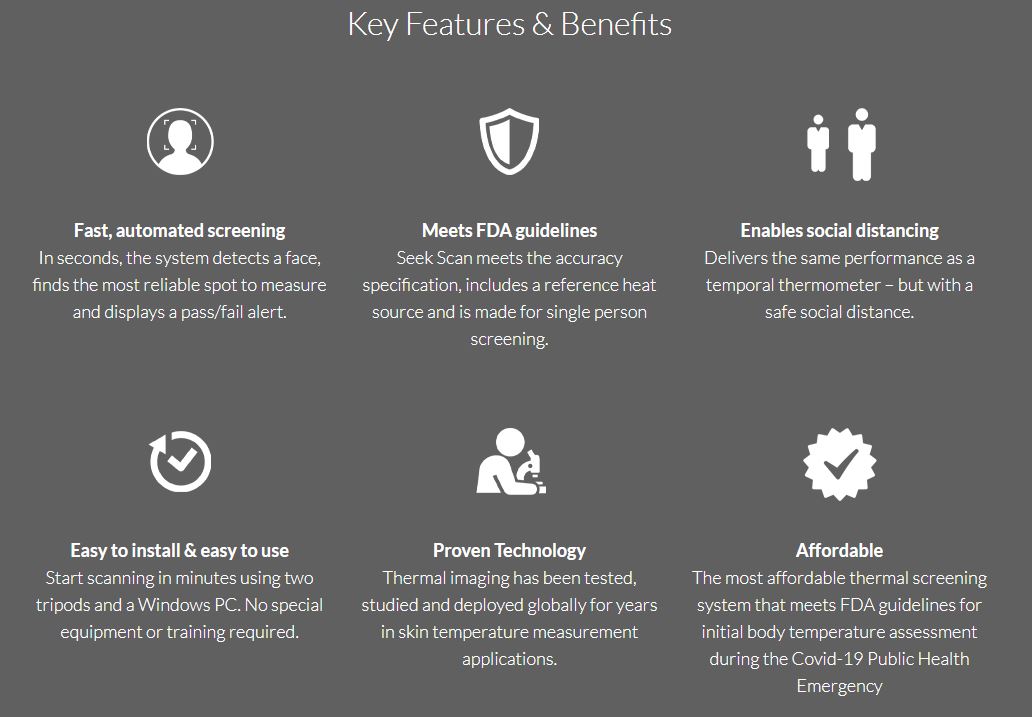 Seek Scan Temperature Screening Thermal Imaging System for Single Person